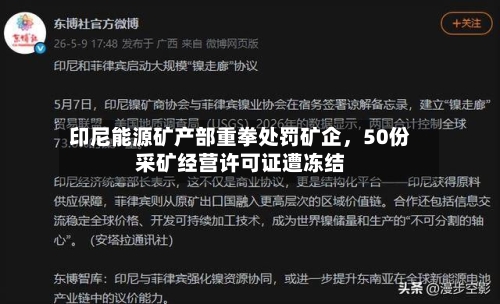 印尼能源矿产部重拳处罚矿企，50份采矿经营许可证遭冻结-第2张图片