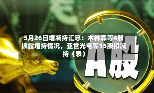 5月26日增减持汇总：木林森等4股披露增持情况，亚世光电等15股拟减持（表）-第2张图片