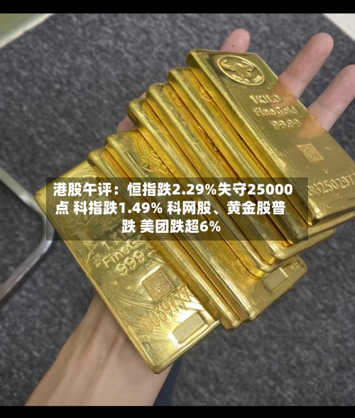 港股午评：恒指跌2.29%失守25000点 科指跌1.49% 科网股、黄金股普跌 美团跌超6%