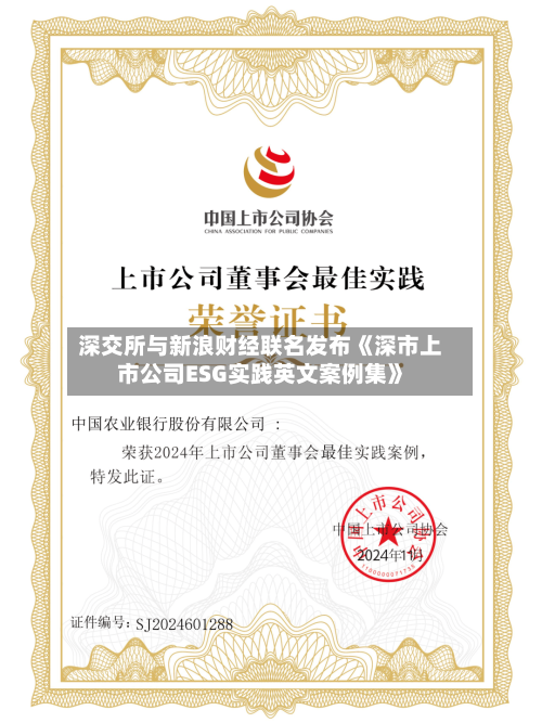 深交所与新浪财经联名发布《深市上市公司ESG实践英文案例集》
