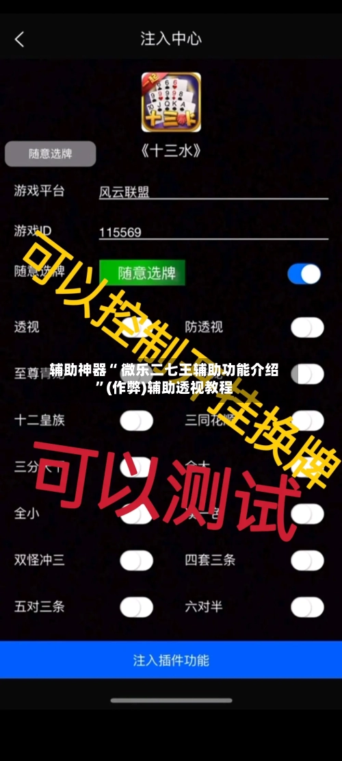 辅助神器“ 微乐二七王辅助功能介绍”(作弊)辅助透视教程-第3张图片