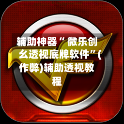 辅助神器“ 微乐创幺透视底牌软件	”(作弊)辅助透视教程-第2张图片