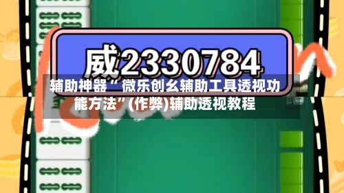 辅助神器“ 微乐创幺辅助工具透视功能方法”(作弊)辅助透视教程