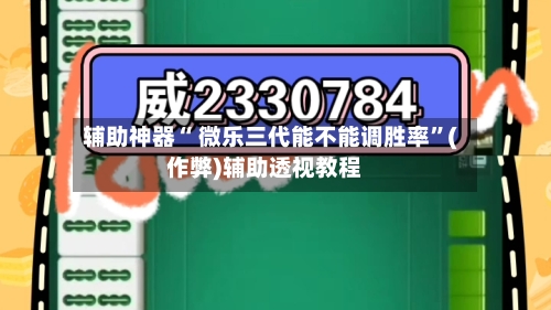 辅助神器“ 微乐三代能不能调胜率	”(作弊)辅助透视教程-第2张图片