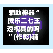 辅助神器“ 微乐二七王透视真的吗”(作弊)辅助透视教程-第2张图片
