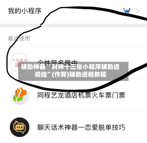 辅助神器“ 财神十三张小程序辅助透视挂”(作弊)辅助透视教程-第2张图片