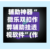 辅助神器“ 微乐双扣作弊辅助挂透视软件”(作弊)辅助透视教程-第2张图片