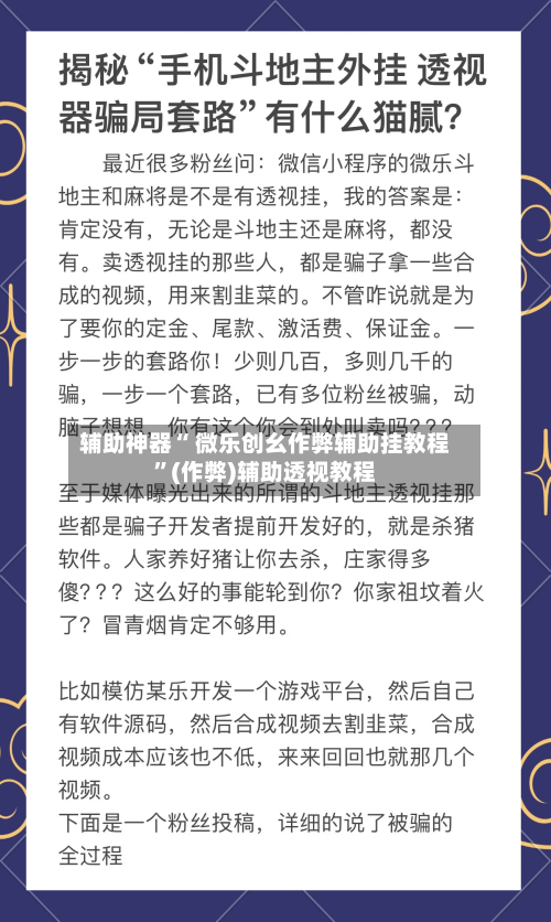 辅助神器“ 微乐创幺作弊辅助挂教程”(作弊)辅助透视教程-第2张图片