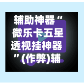 辅助神器“ 微乐卡五星透视挂神器”(作弊)辅助透视教程-第3张图片