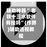 辅助神器“ 老铁十三水软件有挂吗”(作弊)辅助透视教程