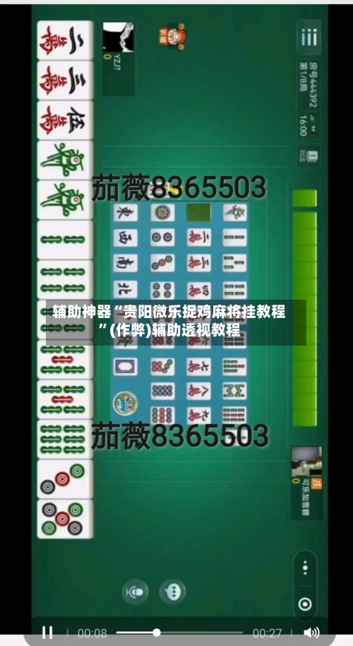 辅助神器“贵阳微乐捉鸡麻将挂教程”(作弊)辅助透视教程